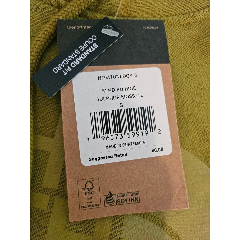 The North Face Hoodie Mens S Sulphur Moss Half Dome Pullover NF0A7UNL OQS-S